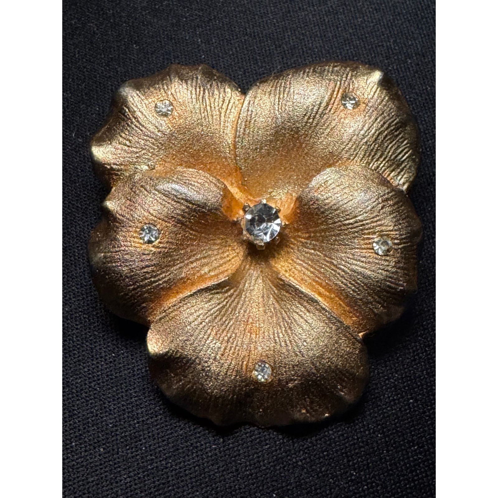 Other Vintage Large Pansy Coro Brooch with Rhinestones Size ONE SIZE - 2 Thumbnail