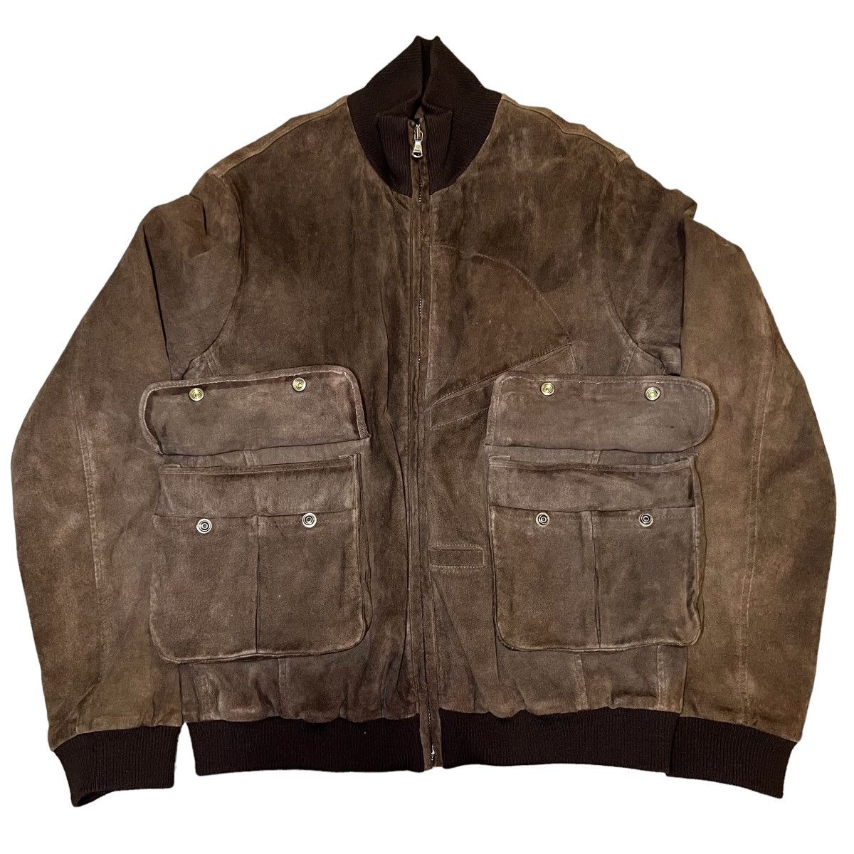 Helmut Lang HELMUT LANG 2005AW SUEDE LEATHER BOMBER JACKET DARK BROWN Size US M / EU 48-50 / 2 - 2 Thumbnail