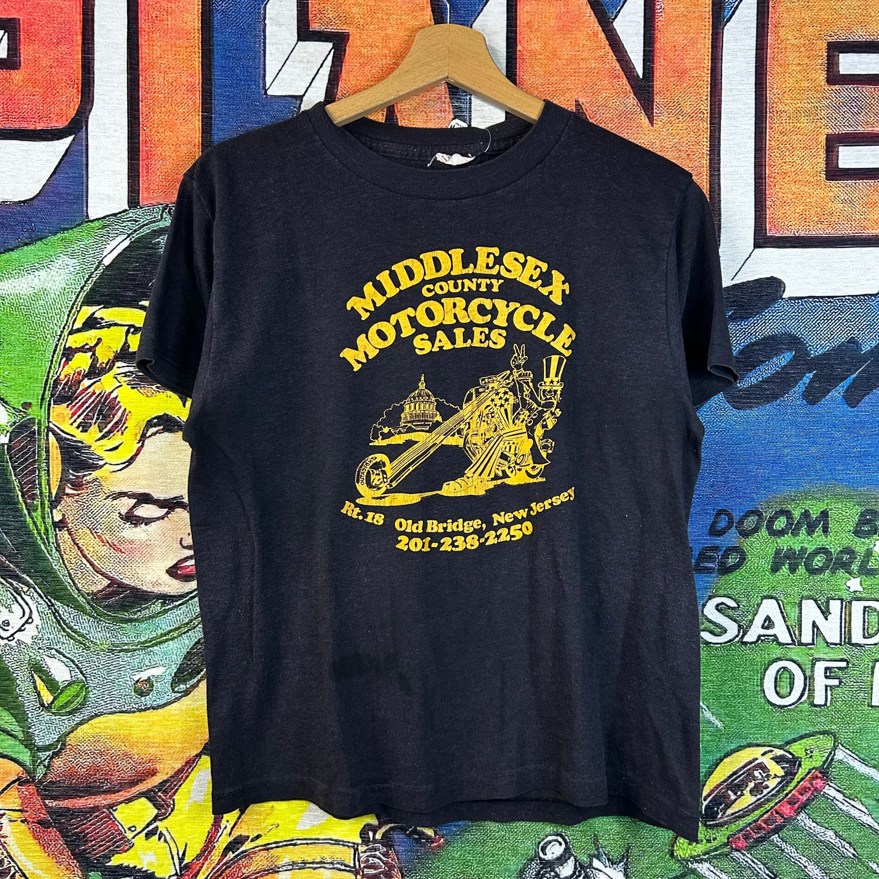 Harley Davidson Vintage 80s Harley Davidson Middlesex Tee Size Medium Size US M / EU 48-50 / 2 - 1 Thumbnail