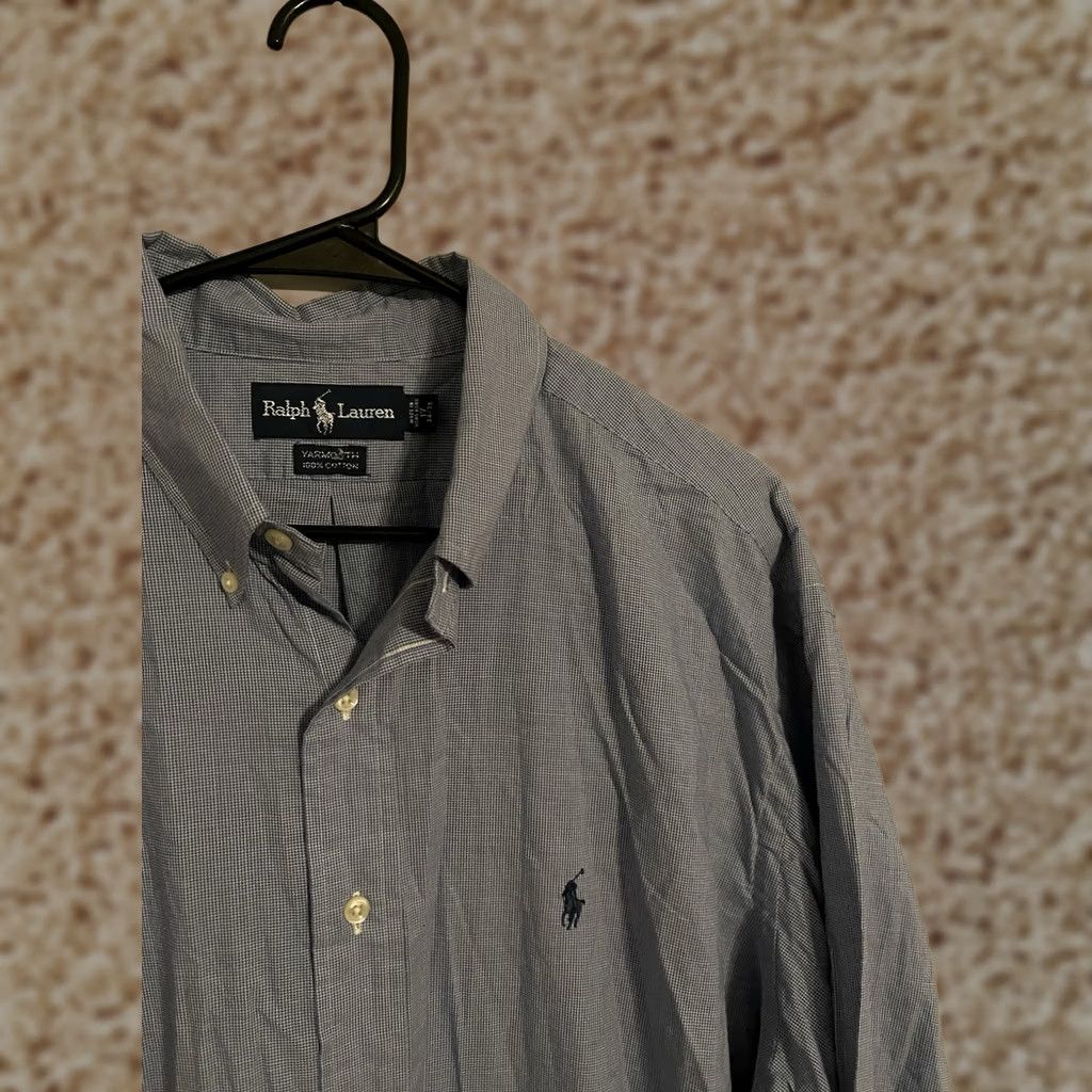Polo Ralph Lauren Polo Ralph Lauren Button-Up Shirt L/S Check blue 17 34/35 Mens Size 46R - 1 Thumbnail