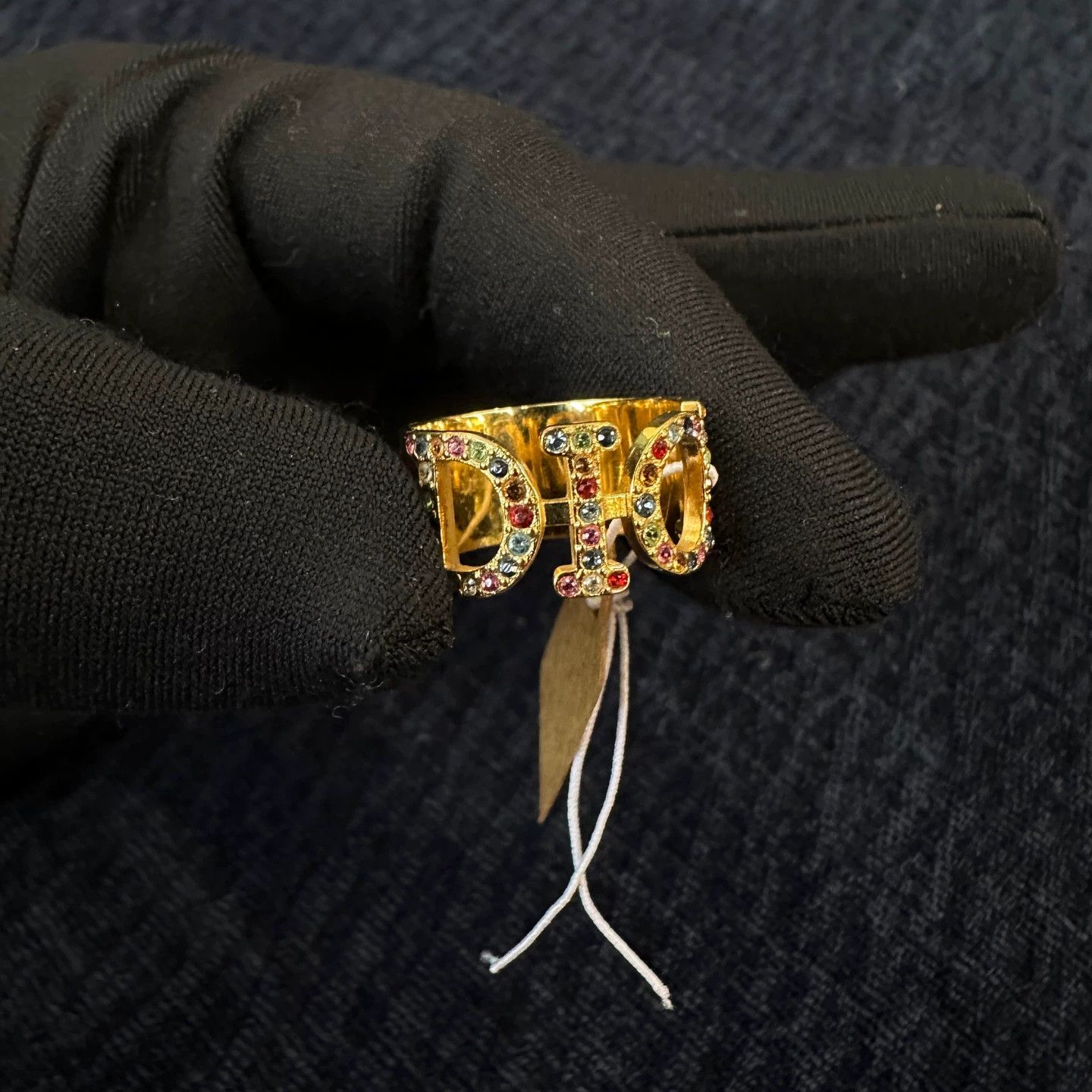 Christian Dior Monsieur Christian Dior apr599 colorful diamond letter ring Size ONE SIZE - 2 Thumbnail