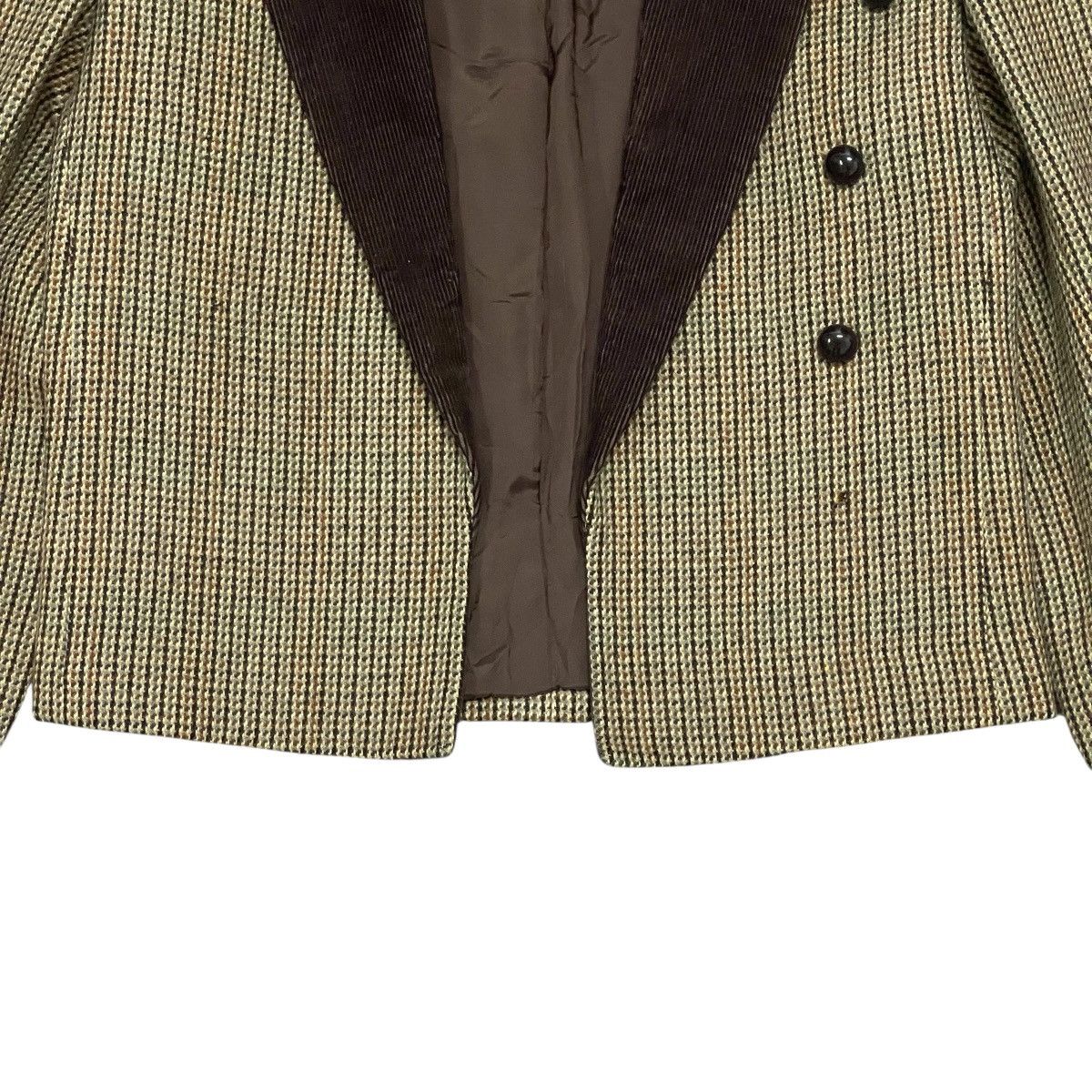Yves Saint Laurent Vintage 80s Yves Saint Laurent Cropped Houndstooth Blazer Size M / US 6-8 / IT 42-44 - 7 Thumbnail