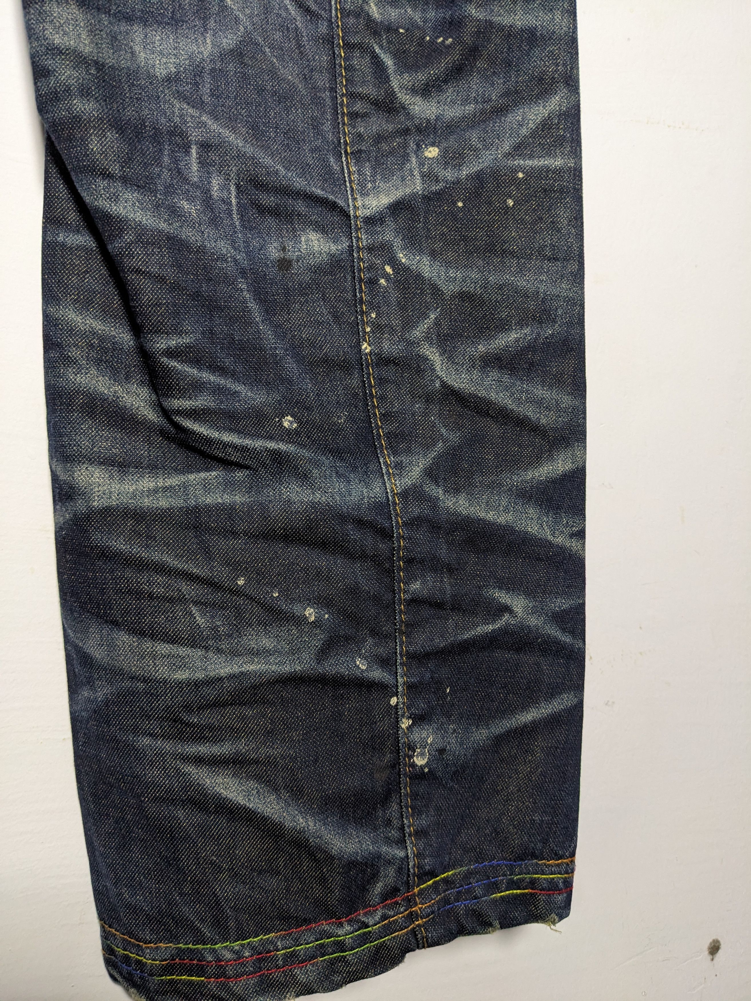 Japanese Brand Joneaa Double Waisted Distressed Twisted Denim Jeans Size US 32 / EU 48 - 16 Thumbnail