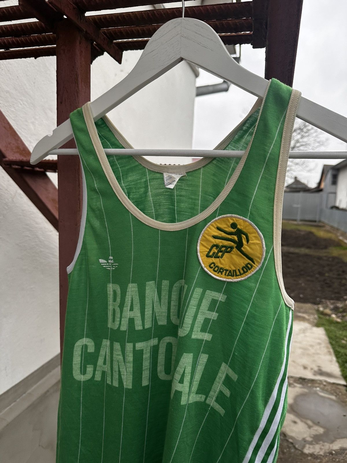 Adidas Vintage 80s Adidas Ventex "CEP Cortaillod" Running Singlet M Size US M / EU 48-50 / 2 - 2 Thumbnail