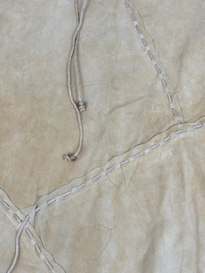 Dolce & Gabbana FW2001 Dolce & Gabbana Mustard Suede Lace-Up Midi Skirt Size 27" / US 4 / IT 40 - 8 Thumbnail