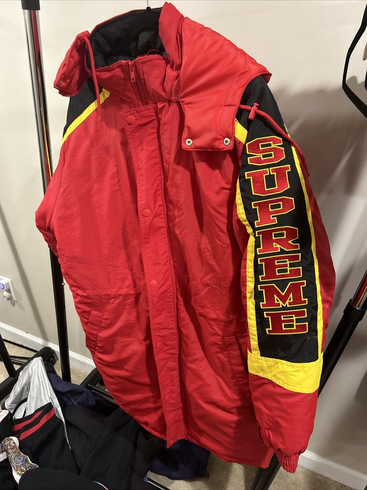 Supreme Supreme Jacket Men's Red Puffer Ski Mountain Jacket Nylon