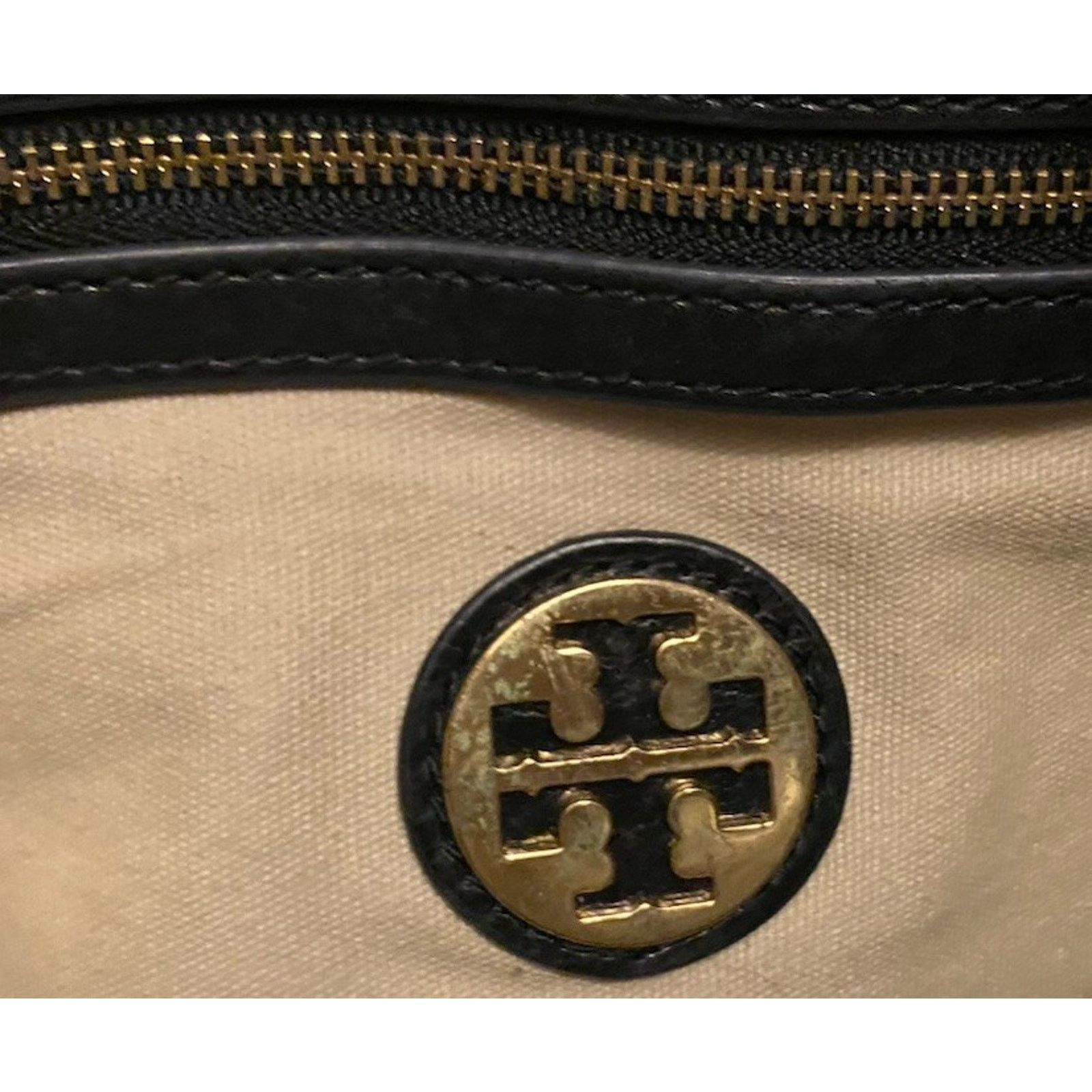 Tory Burch Tory Burch Pebbled Leather Tote Shoulder Handbag Black Bag Size ONE SIZE - 2 Thumbnail