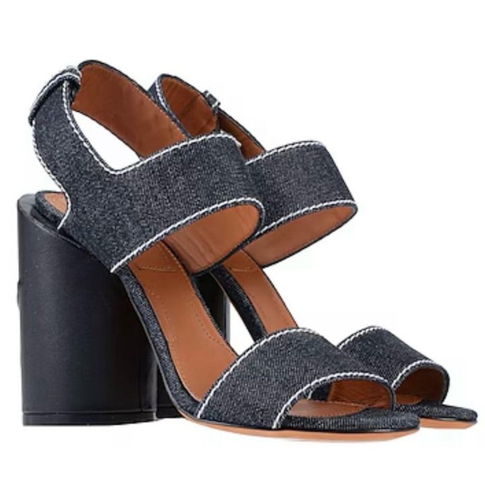 Givenchy RARE GIVENCHY Denim Blue Sandal Star Block Heels | Sz. 36 Size US 5.5 / IT 35.5 - 3 Thumbnail