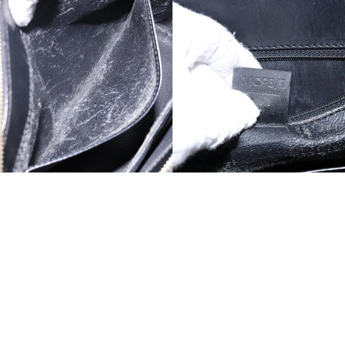 Celine CELINE Macadam Canvas Hand Bag Pvc Leather Black Gold Size ONE SIZE - 13 Thumbnail