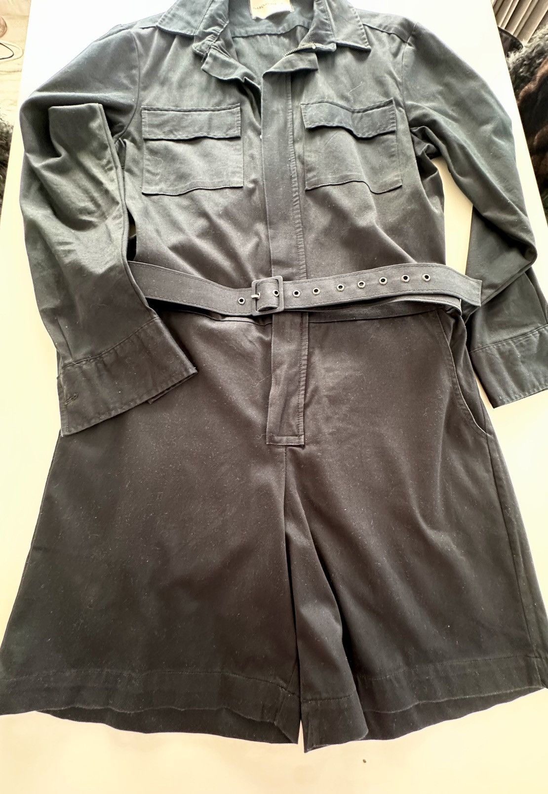 Designer Overall Jumpsuit Shorts Long Sleeve Size US 30 / EU 46 - 2 Thumbnail