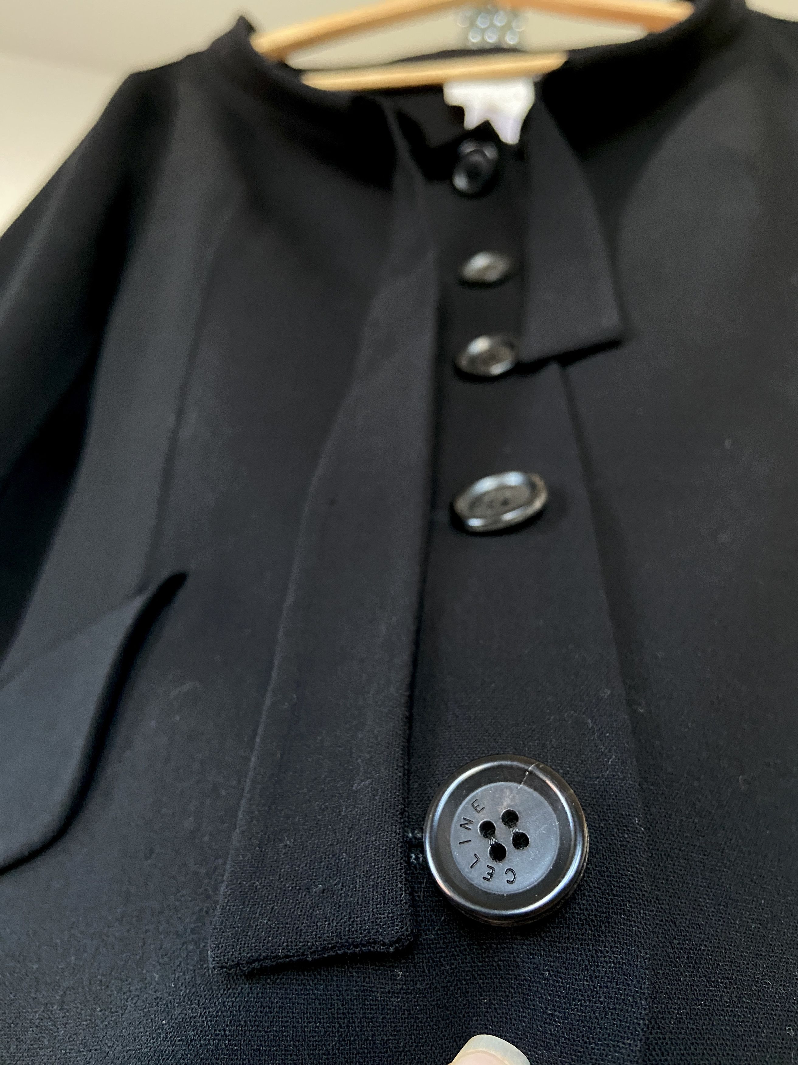 Celine Celine wool black blazer Size S / US 4 / IT 40 - 7 Thumbnail