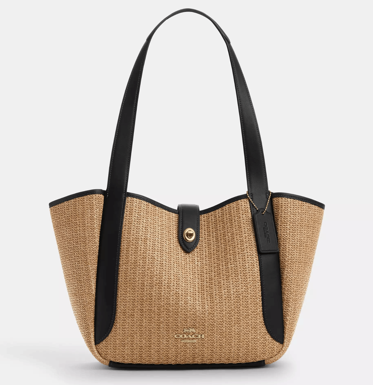 Coach Hadley Turnlock Tote Bag CAL87 Toast/Black Size ONE SIZE - 6 Thumbnail