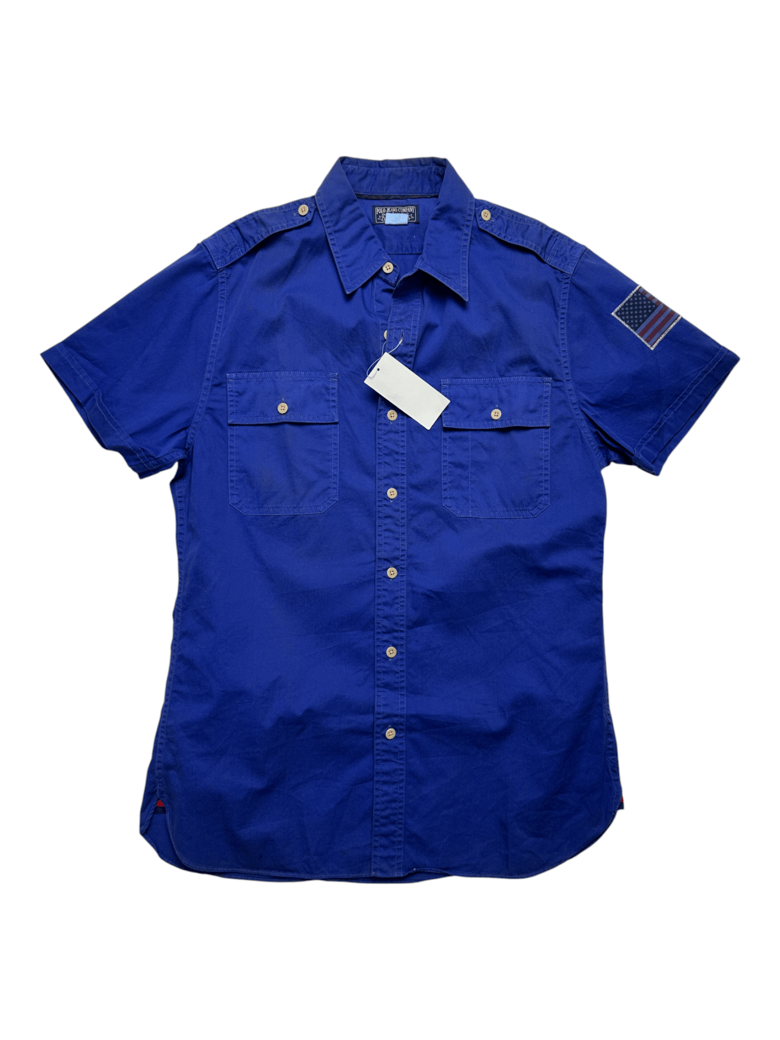 Ralph Lauren Blue Casual Shirt With 2 Shoulder Tabs Size M / US 6-8 / IT 42-44 - 1 Thumbnail