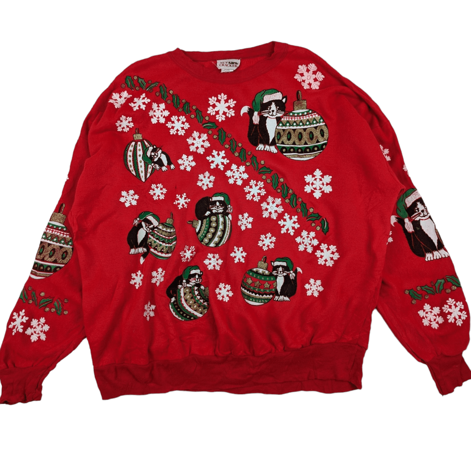 Vintage Vintage 90's NUT CRACKER Cat Full Print Christmas Jumper Size XXL / US 16-18 / IT 52-54 - 2 Thumbnail