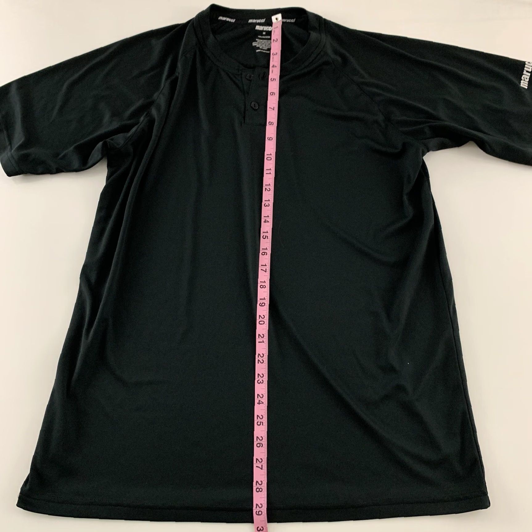 Vintage Marucci Short Sleeve Shirt Men's M Solid Black 100% Polyester Button-Up Size US M / EU 48-50 / 2 - 6 Thumbnail