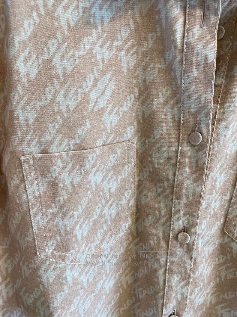 Fendi Fendi All-Over Printed Logo Denim Short Sleeve Shirt Size XS / US 0-2 / IT 36-38 - 3 Thumbnail