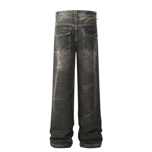 VIBE Men's distressed loose lightning crack tie-dye washed jeans Size US 32 / EU 48 - 3 Thumbnail