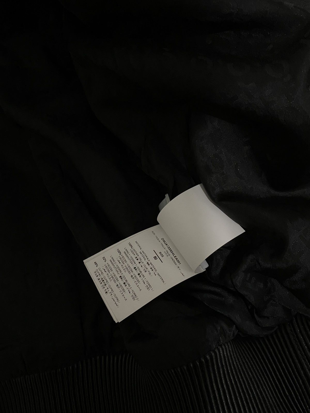 Off-White Off white logo apliqué leather jacket Size US M / EU 48-50 / 2 - 6 Thumbnail
