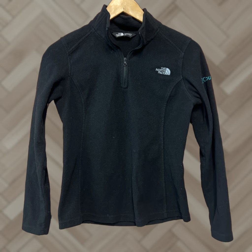 The North Face The North Face Pullover Womens S Fleece Quarter Zip Sweat Shirt Black Long Sleeve Zip Mock Neck Athletic Outdoor Logo Size S / US 4 / IT 40 - 1 Thumbnail