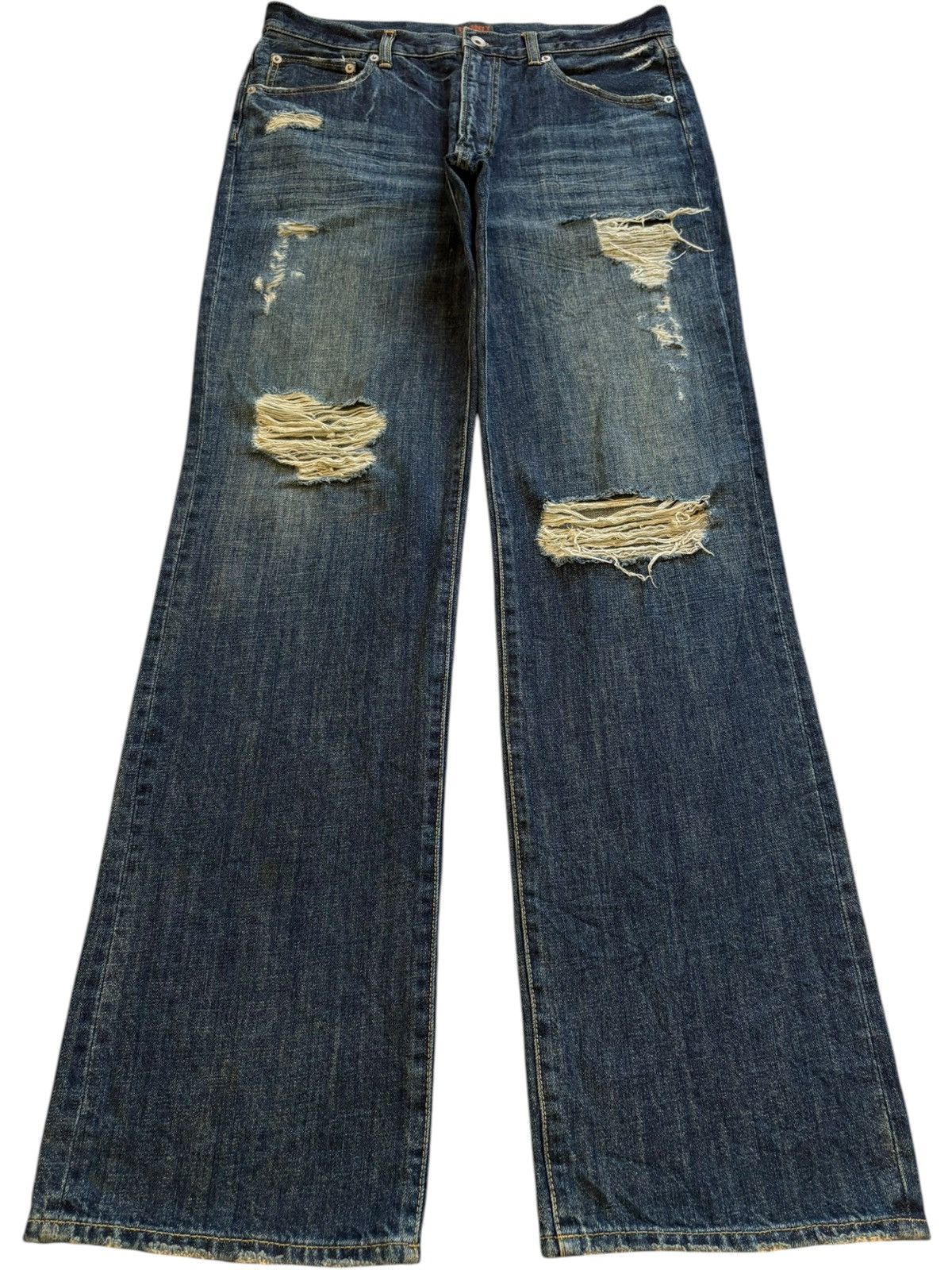 Japanese Brand Vintage Japanese Brand Mud Wash Distressed Baggy Jeans Size US 34 / EU 50 - 1 Thumbnail