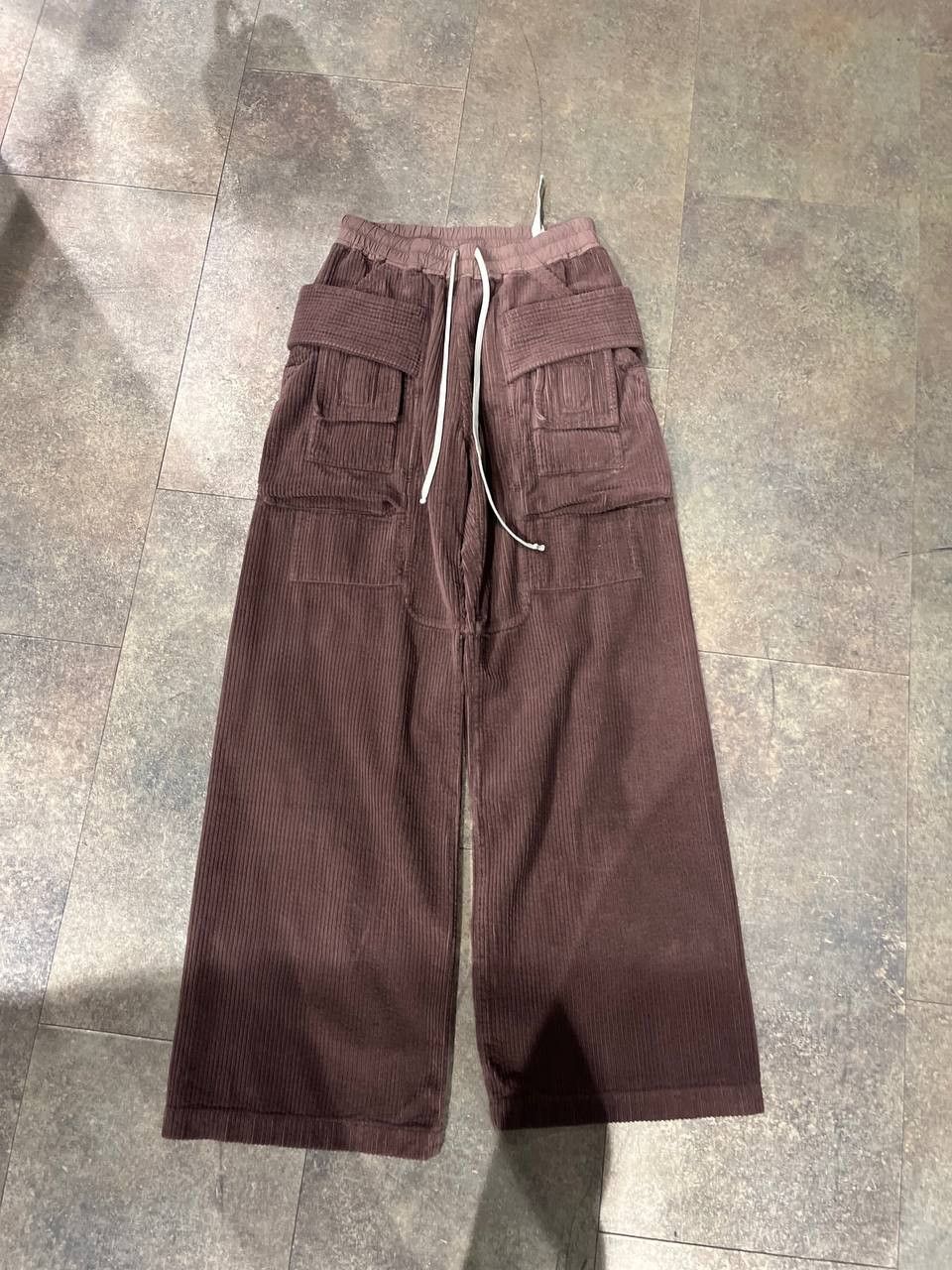 image of Rick Owens Drkshdw Rick Owens Corduroy Creatch Cargo Pants in Brown, Men's (Size 32)