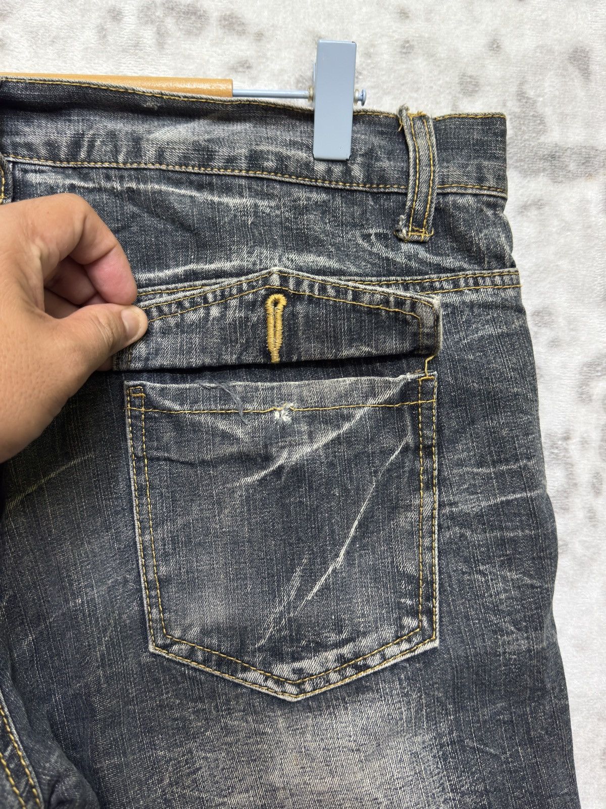 Japanese Brand Vintage Lowbox Flare Acid Wash Paint Splash Distressed Jeans Size US 35 - 14 Thumbnail