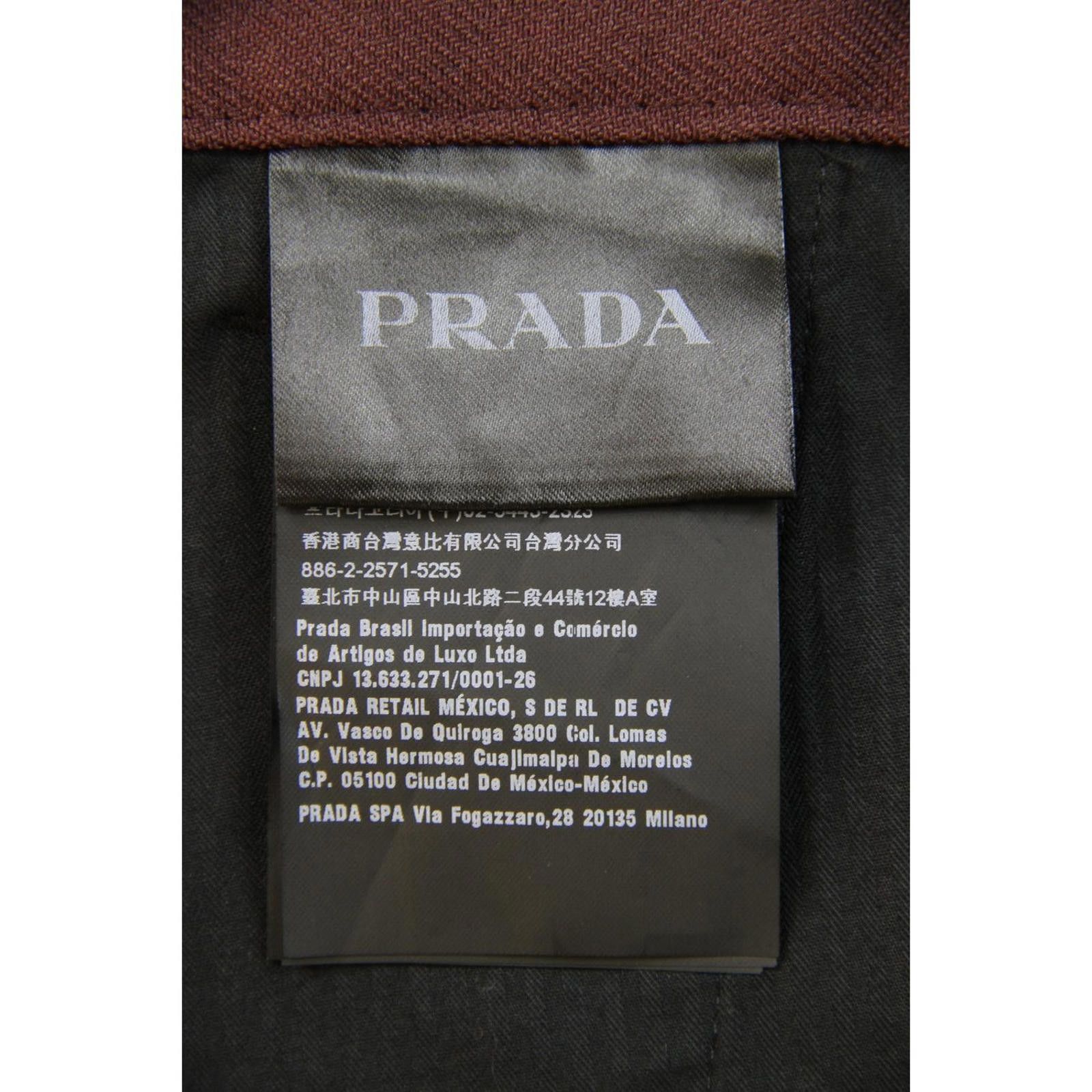 Prada Prada Men's F/W 17 Burgundy Twill Rubber Logo Trouser 50 Size US 44 / EU 60 - 9 Thumbnail