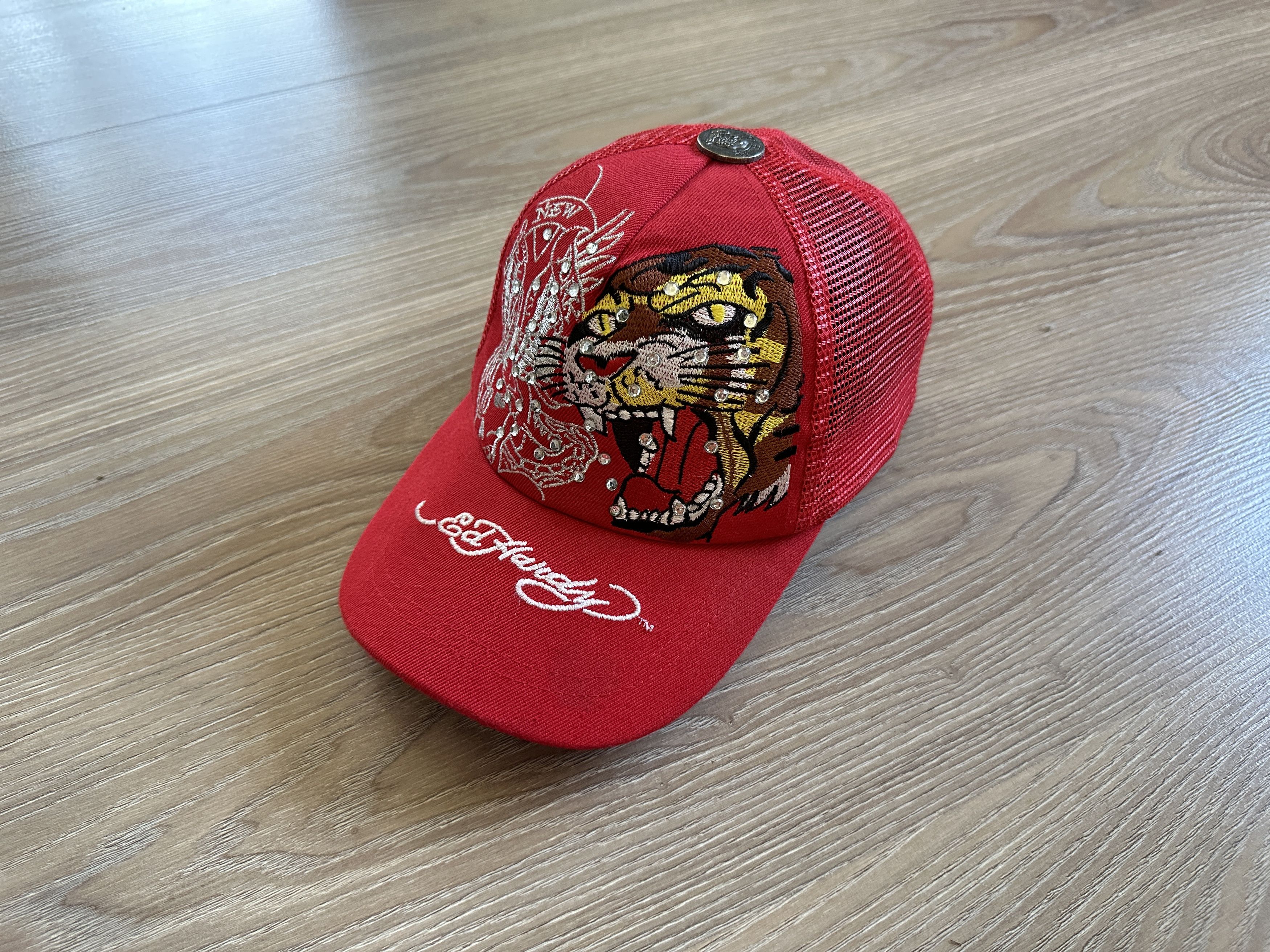 Christian Audigier × Ed Hardy × Vintage Vintage Ed Hardy Brown Cap Trucker Size ONE SIZE - 2 Thumbnail
