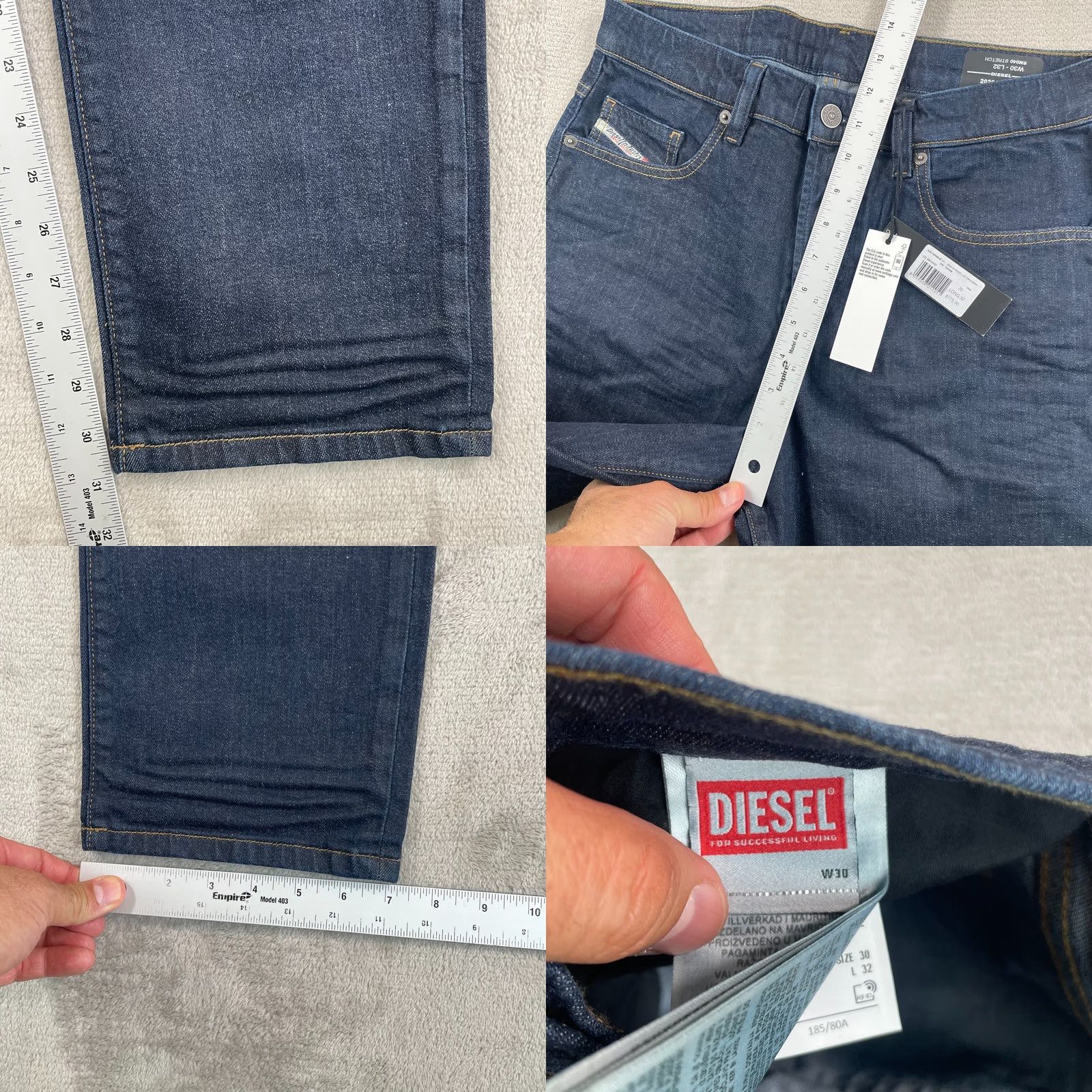 Diesel Diesel Jeans 30x31 D-VIKER Blue Stretch Straight Button Fly NWT Men RM040 Regular 5-Pocket Denim Blue Size US 30 / EU 46 - 8 Thumbnail