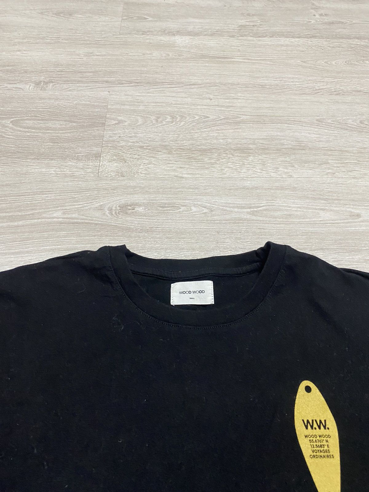 Wood Wood Wood Wood Black T-shirt basic size Small Size US S / EU 44-46 / 1 - 5 Thumbnail