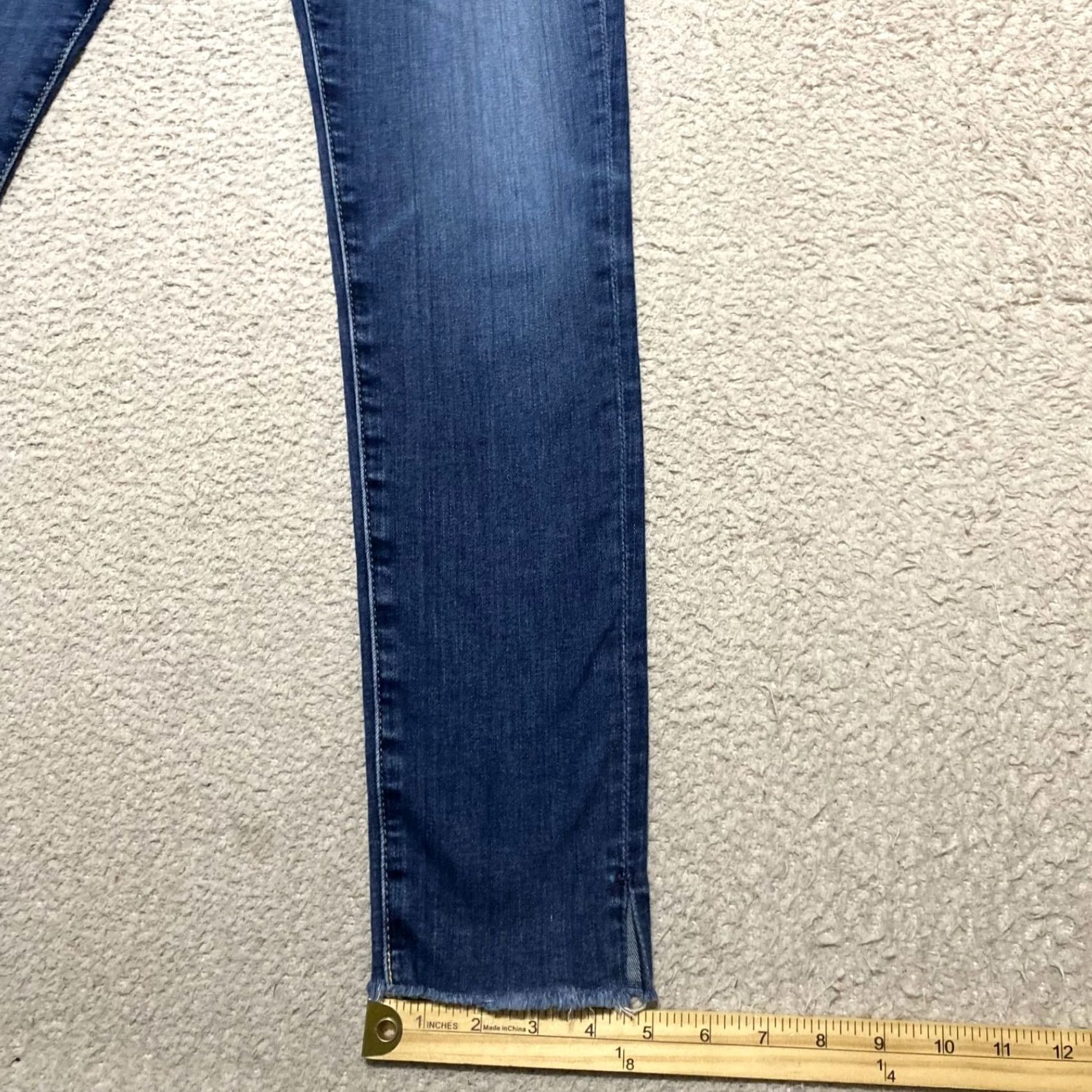 Denime AG Adriano Goldschmied Jeans Womens 28 Blue Skinny Slit Distressed 5-Pocket Denim Farrah 28in Inseam Rise High Adult Womens Jeans Blue - Size 28" / US 6 / IT 42 - 6 Thumbnail
