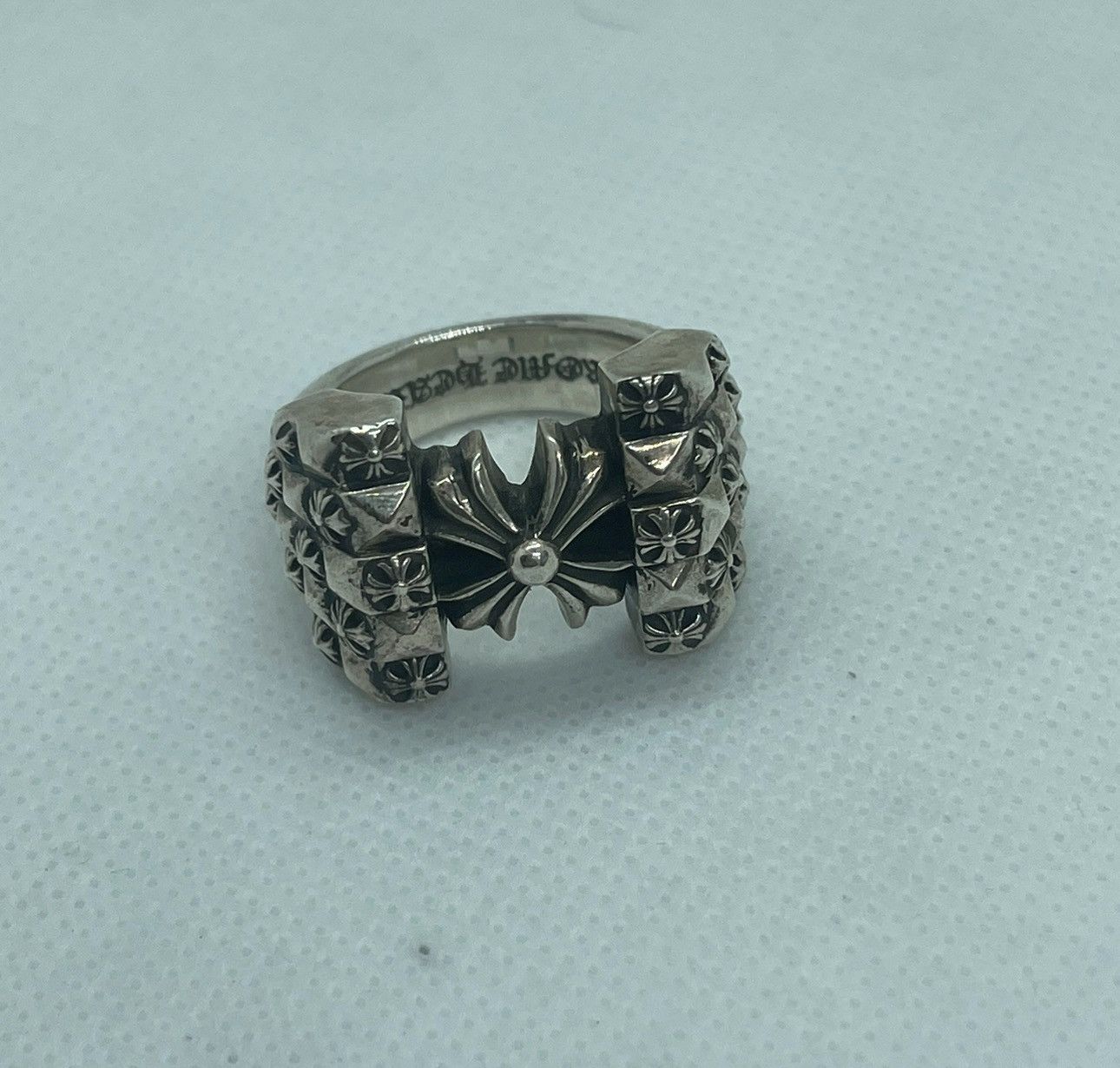image of Chrome Hearts Maltese Cross Cocktail Ring in Silver, Men's