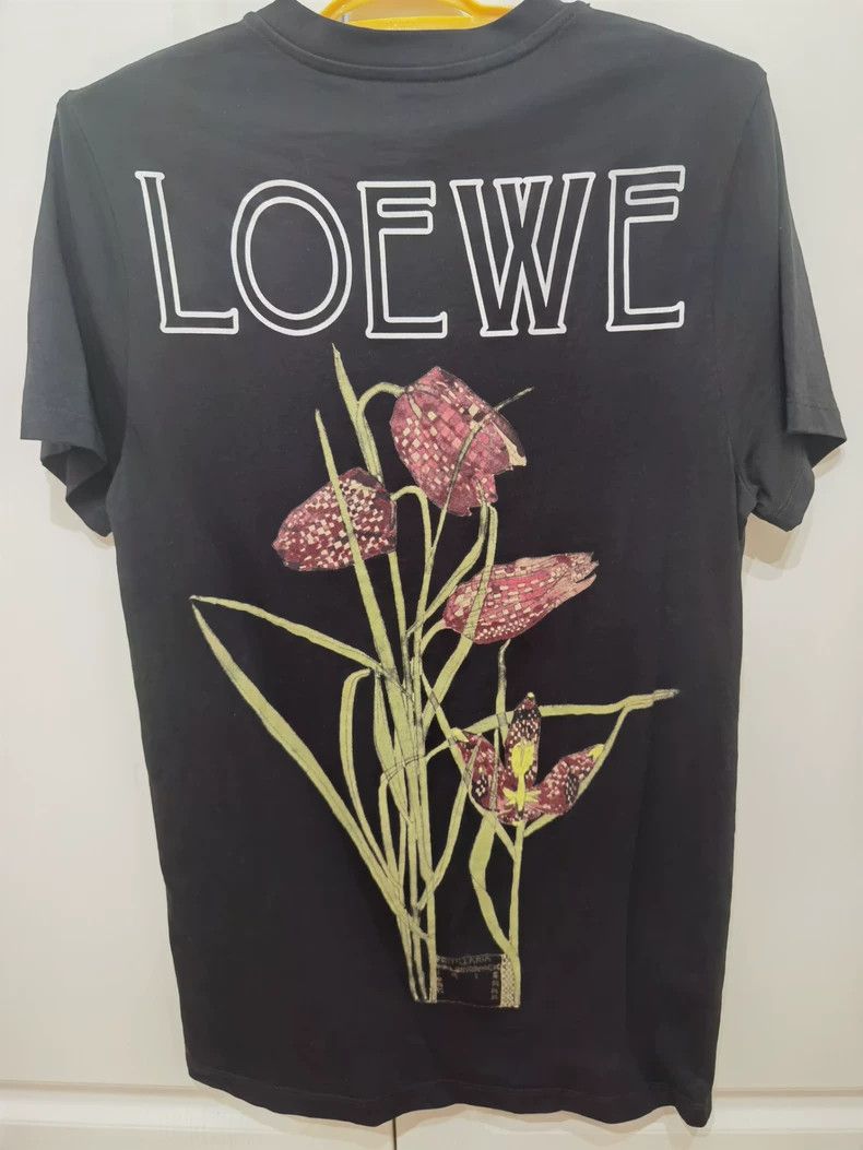 LOEWE Black floral short-sleeved T-shirt