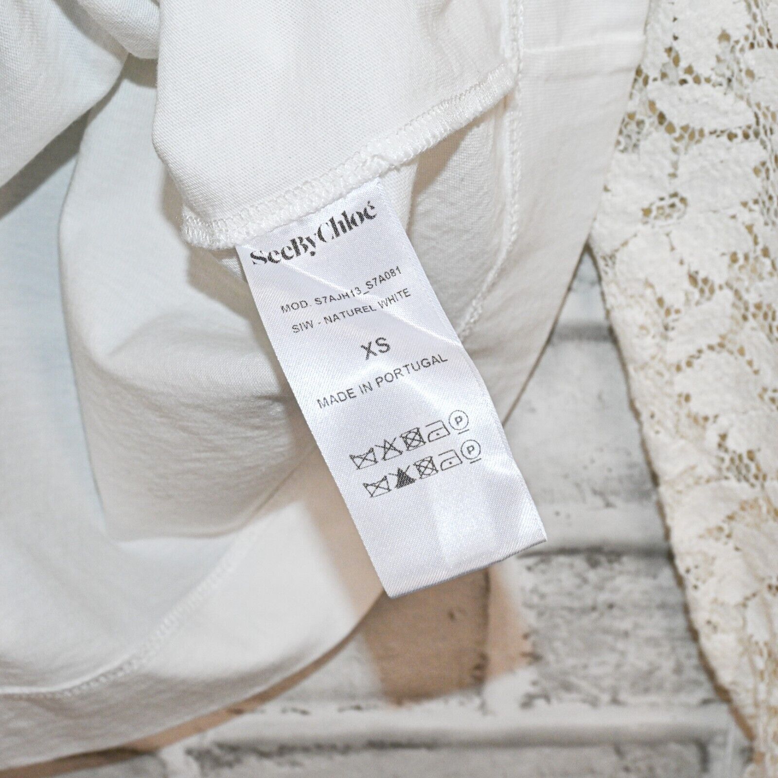See by Chloe SEE by Chloe ruffle Lace Sleeves Crew top in Naturel White Size XS / US 0-2 / IT 36-38 - 9 Thumbnail