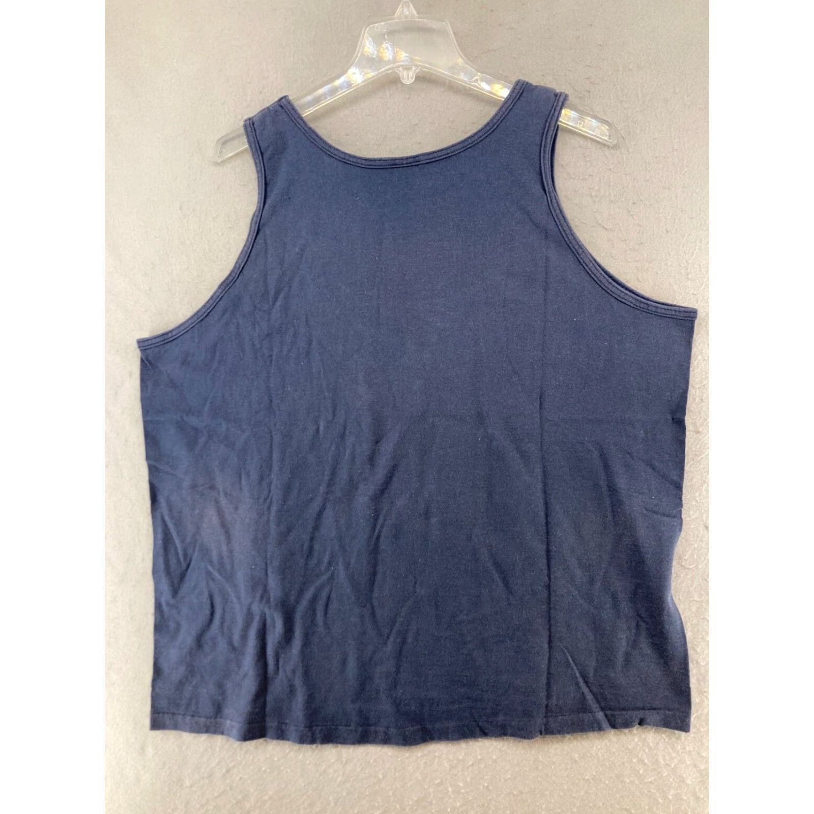 Vintage Savvy Mens Tank USA Blue XL - Savvy Tank Top Mens Blue USA Made Graphic Print Round Neck Sleeveless Pullover 100% Cotton Size US XL / EU 56 / 4 - 7 Thumbnail