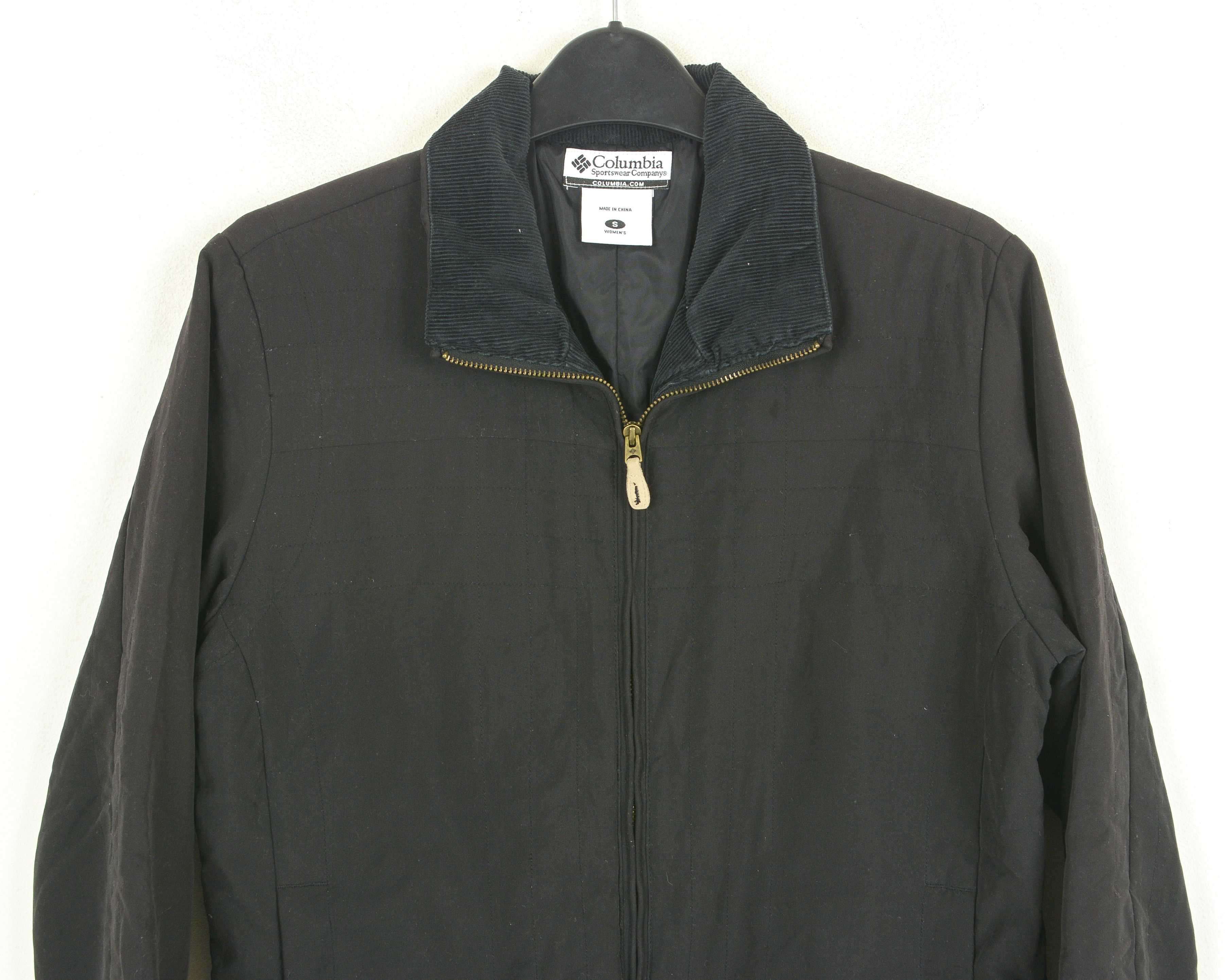 Columbia Womens S Jacket Coat Corduroy Collar Cuffs Outerwear Black Size S / US 4 / IT 40 - 2 Thumbnail