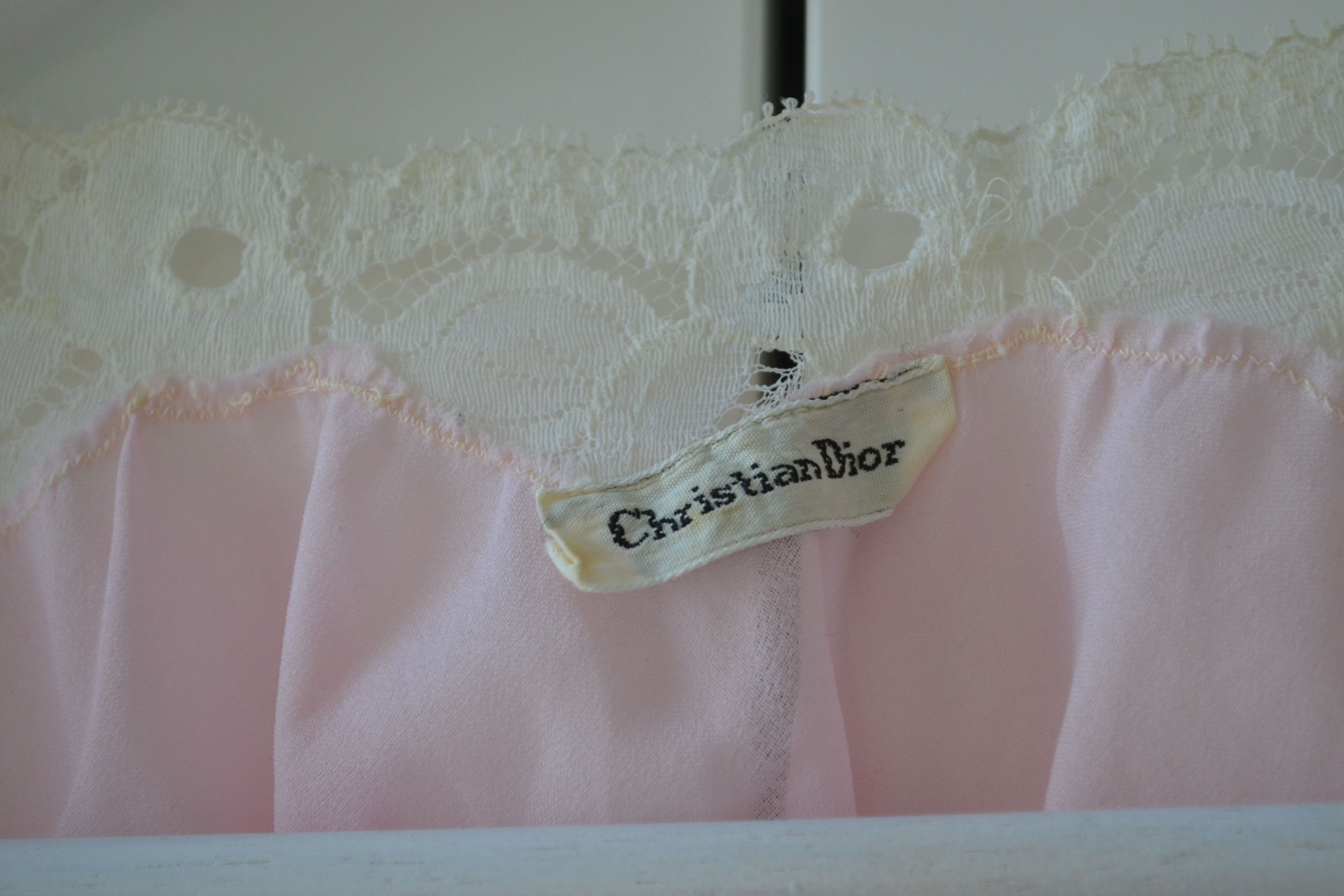 Dior Christian Dior Slip Dress Lingerie Vintage Pink White Size ONE SIZE - 4 Thumbnail