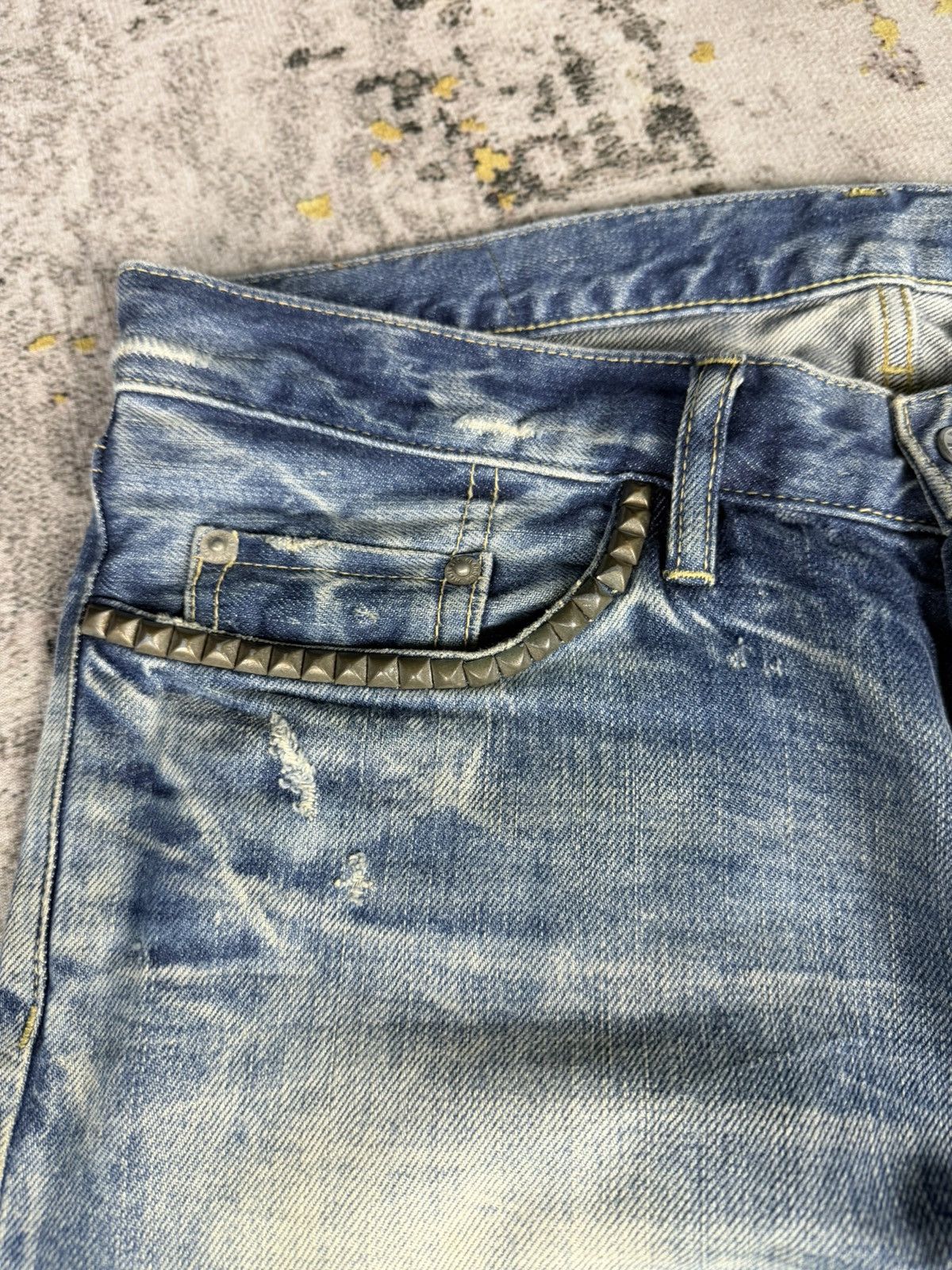 Hysteric Glamour Hysteric Glamour Studded Selvedge Mudwash Jeans Size US 32 / EU 48 - 4 Thumbnail