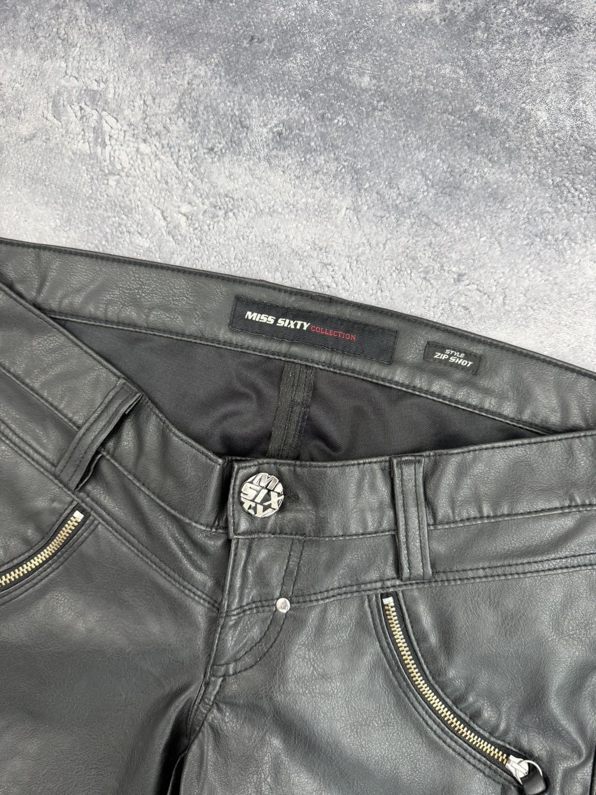 Miss Sixty Miss Sixty Faux Leather Pants Black Zip Shot Vintage Y2K Size 27" / US 4 / IT 40 - 13 Thumbnail