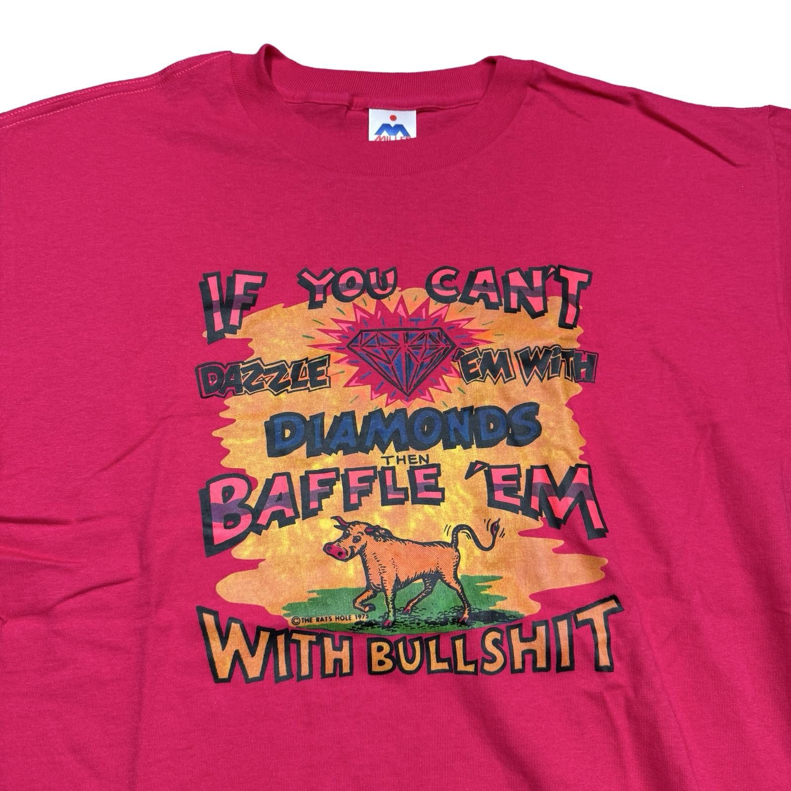 Vintage Vintage Baffle 'Em With BS Funny Graphic T-Shirt Size US L / EU 52-54 / 3 - 3 Thumbnail