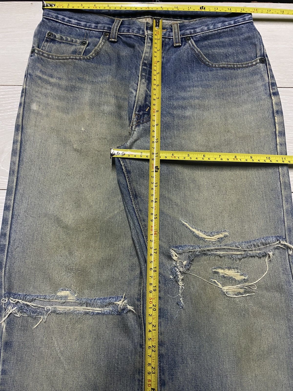 Japanese Brand Vintage GLHeart Mud Wash Distressed Loose Jeans Size US 31 - 14 Thumbnail