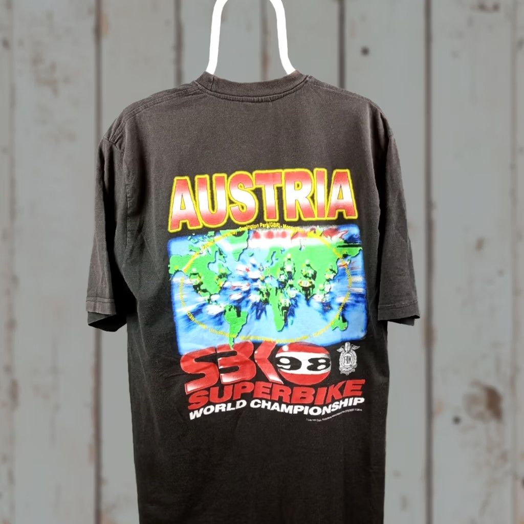 Vintage Vintage 1998 Austrian Moto Racing T-Shirt Size XXL VTG 90s Graphic Tee Size US XXL / EU 58 / 5 - 1 Thumbnail