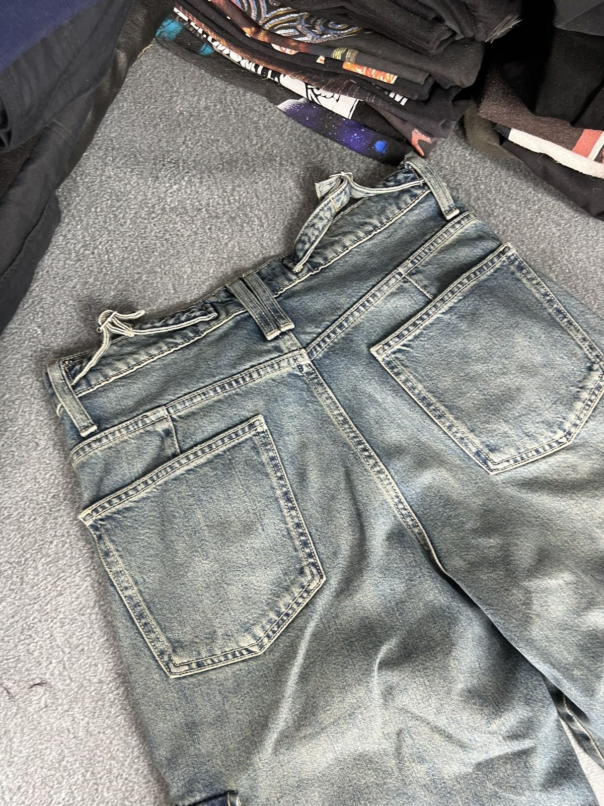 Japanese Brand Vintage Y2K Baggy Light Wash Skater Cargo Denim Jeans! Size 30" / US 8 / IT 44 - 10 Thumbnail