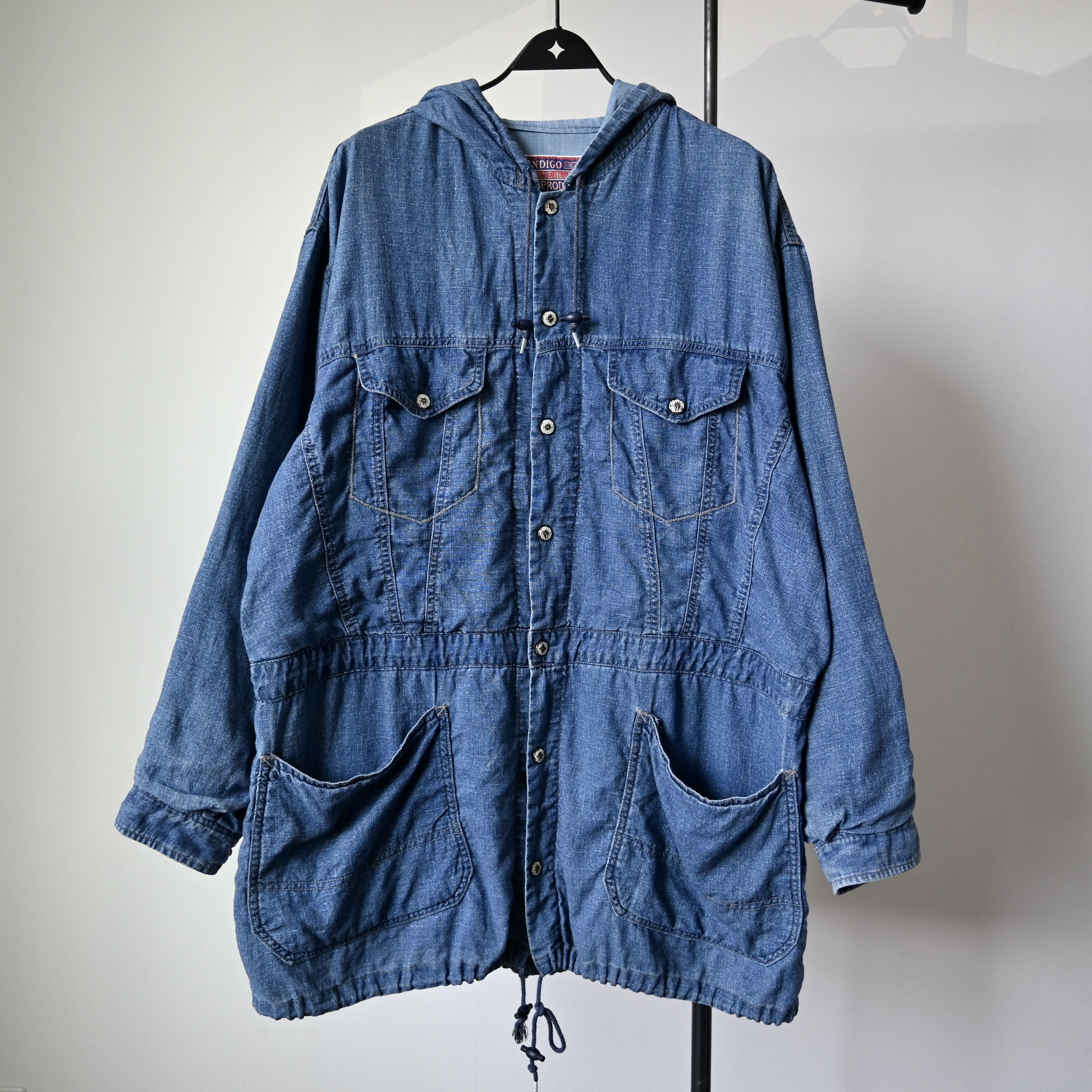 Blue Blue Japan RARE, Vintage 1980s BLUE BLUE indigo slub shell parka Size US L / EU 52-54 / 3 - 2 Thumbnail