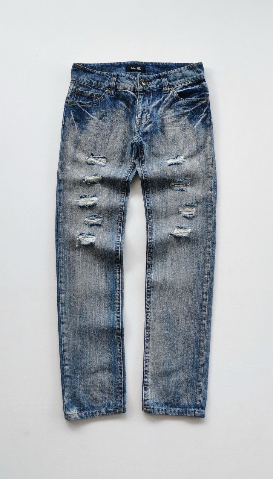 Japanese Brand Fazbee Japan British Flag Distressed Style Denim Jeans Size 30" / US 8 / IT 44 - 2 Thumbnail