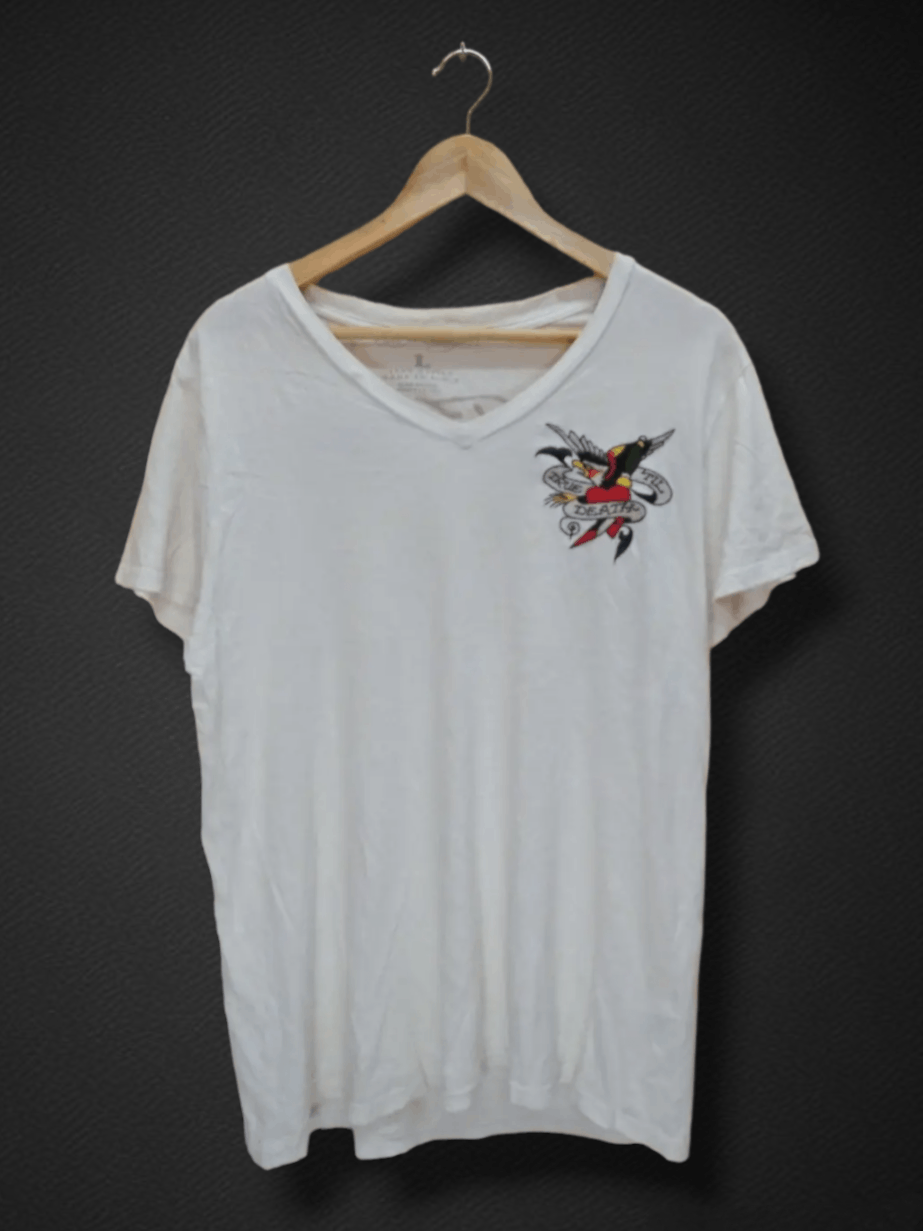 ED HARDY By Christian Audigier Made In USA White Tee
