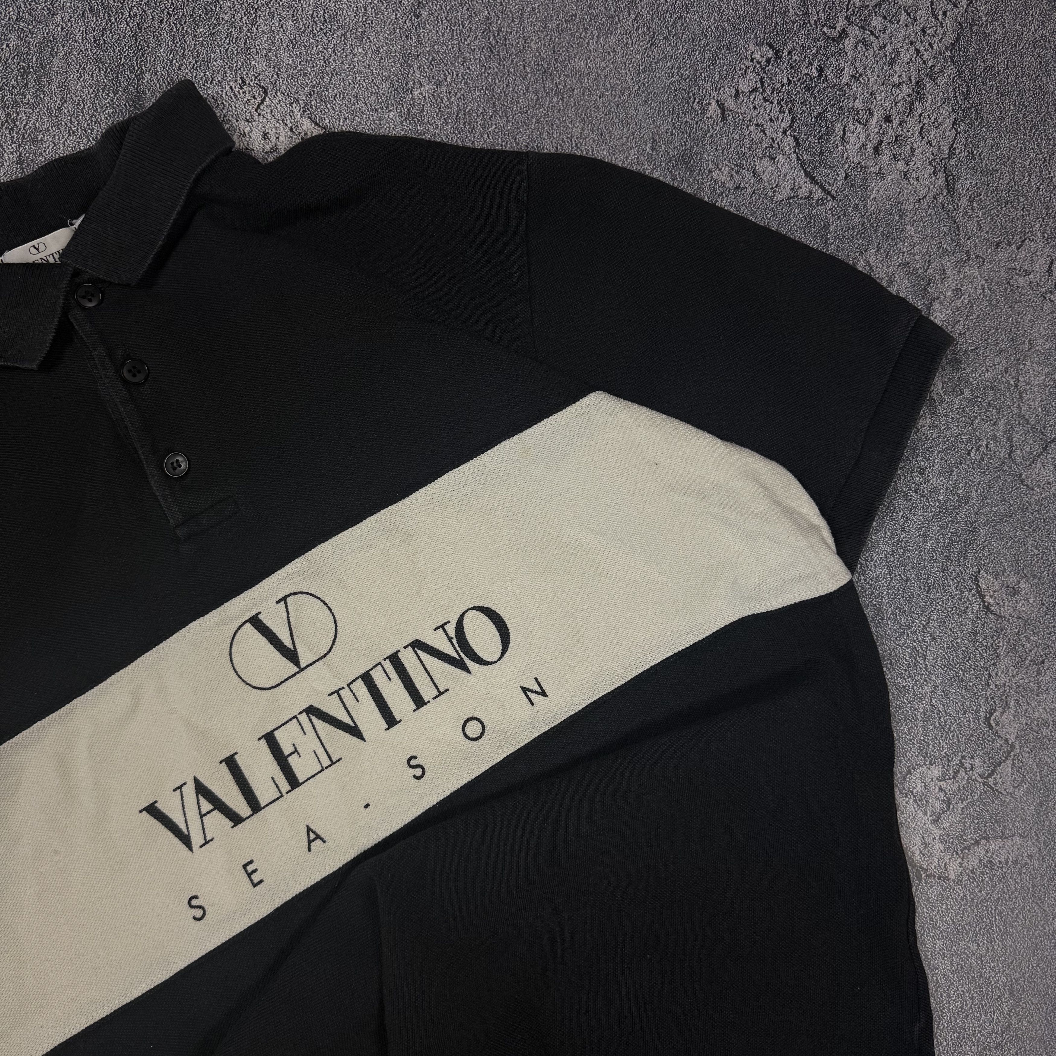 Valentino Vintage Valentino Sea Son Polo Shirt Tee White Balck Size US L / EU 52-54 / 3 - 2 Thumbnail