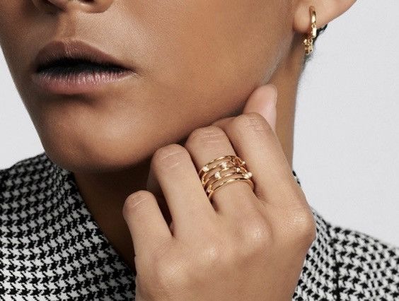 Dior Dior D-BACKSTAGE RING Gold-Finish Metal White Resin Pearls Size ONE SIZE - 3 Thumbnail