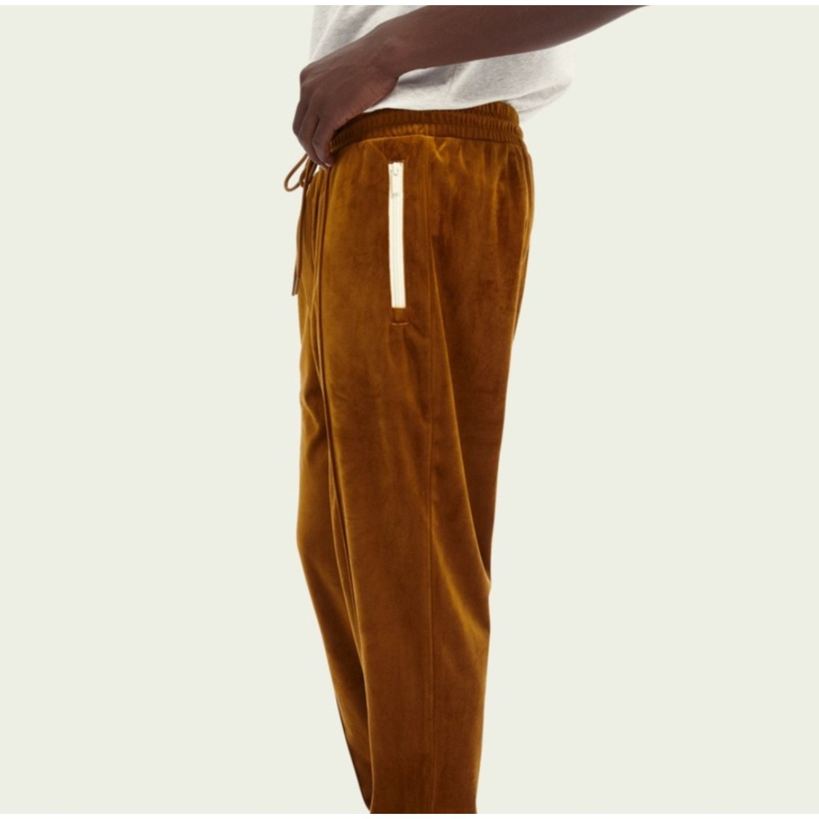 Scotch & Soda SCOTCH & SODA Velour Elastic Track Pants Drawstring Gold M Size 30" / US 8 / IT 44 - 4 Thumbnail