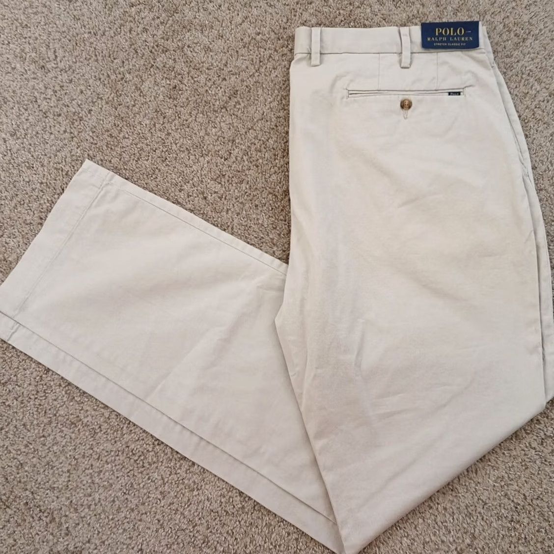 Polo Ralph Lauren Polo Ralph Lauren Chino Pants Mens 42 Tall Beige Classic Fit Stretch New Size US XL / EU 56 / 4 - 2 Thumbnail